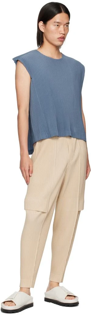 Homme Plissé Issey Miyake Beige Elasticized Cargo Pants 4