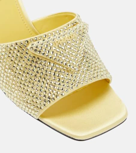 Prada Crystal-embellished satin mules 6