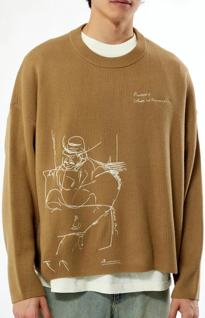 The Met x PacSun Man at a Café Table Paris Cropped Sweater 2