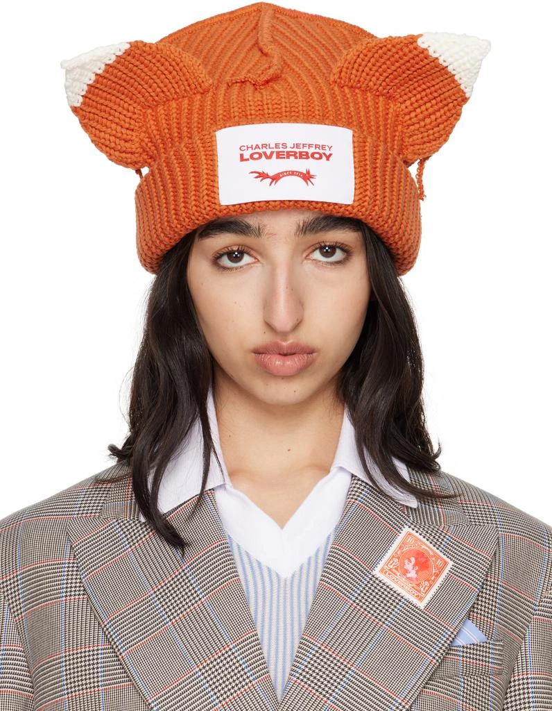 Charles Jeffrey Loverboy Orange Chunky Ears Beanie 1