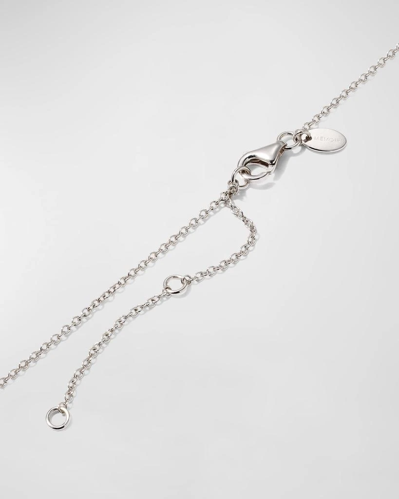 Memoire 18k White Gold Diamond Curved Bar Pendant Necklace, 16-18"L, 1.07tcw 4