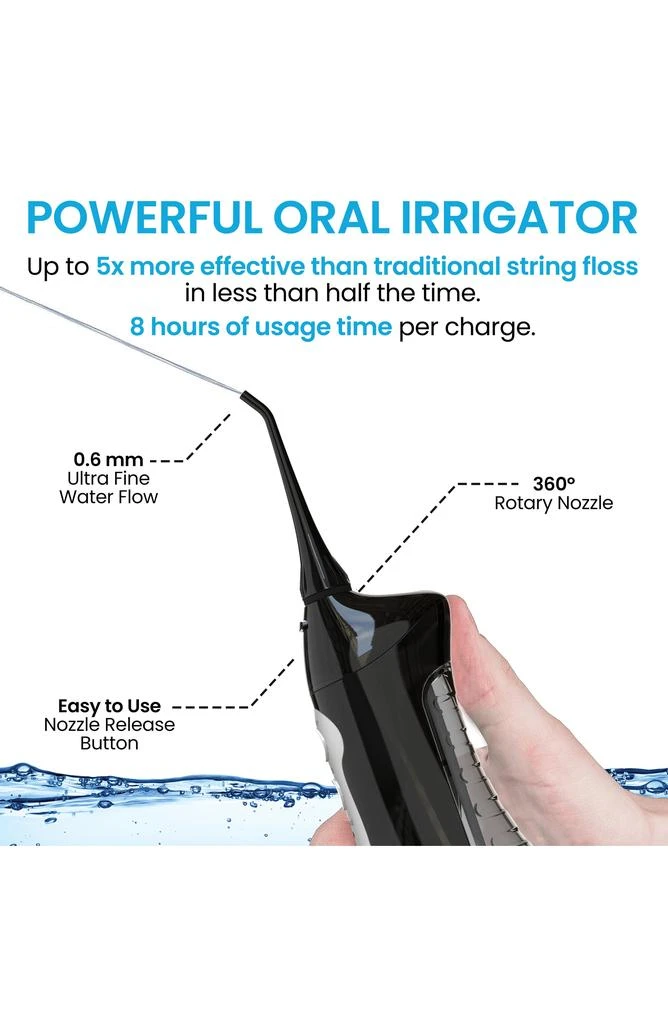 AquaSonic Black Series Toothbrush & Black Aquaflosser Bundle 5