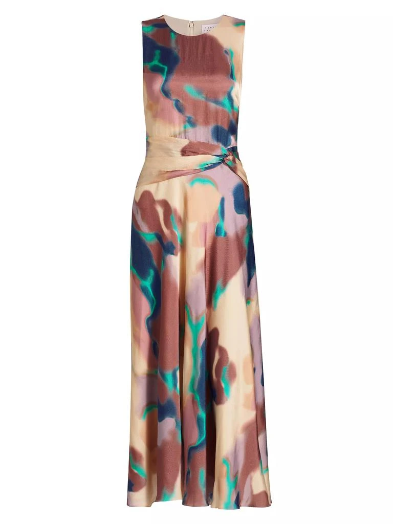 Tanya Taylor Christine Twisted-Waist Ink Wash Dress 1