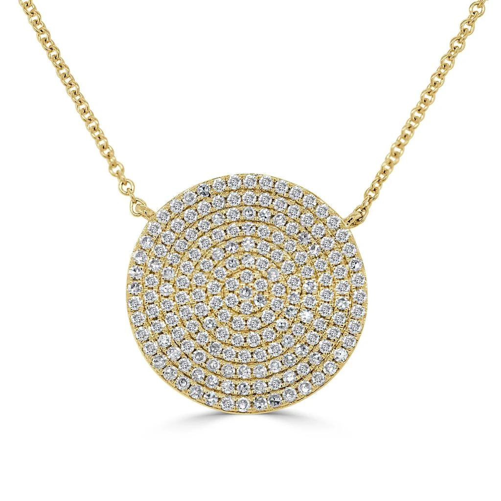 Sabrina Designs 14k Gold & Diamond Large Disc Necklace 3