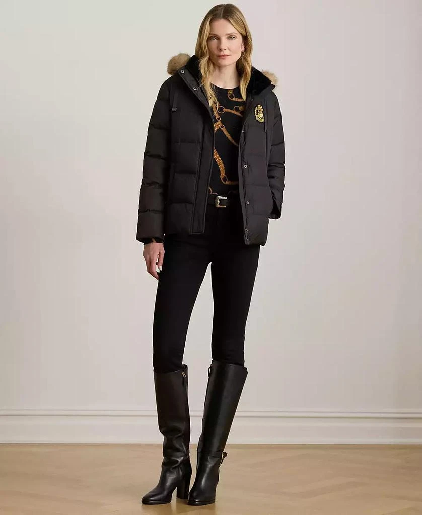 Ralph Lauren Women's Faux-Fur-Trim Collared Puffer Coat 4