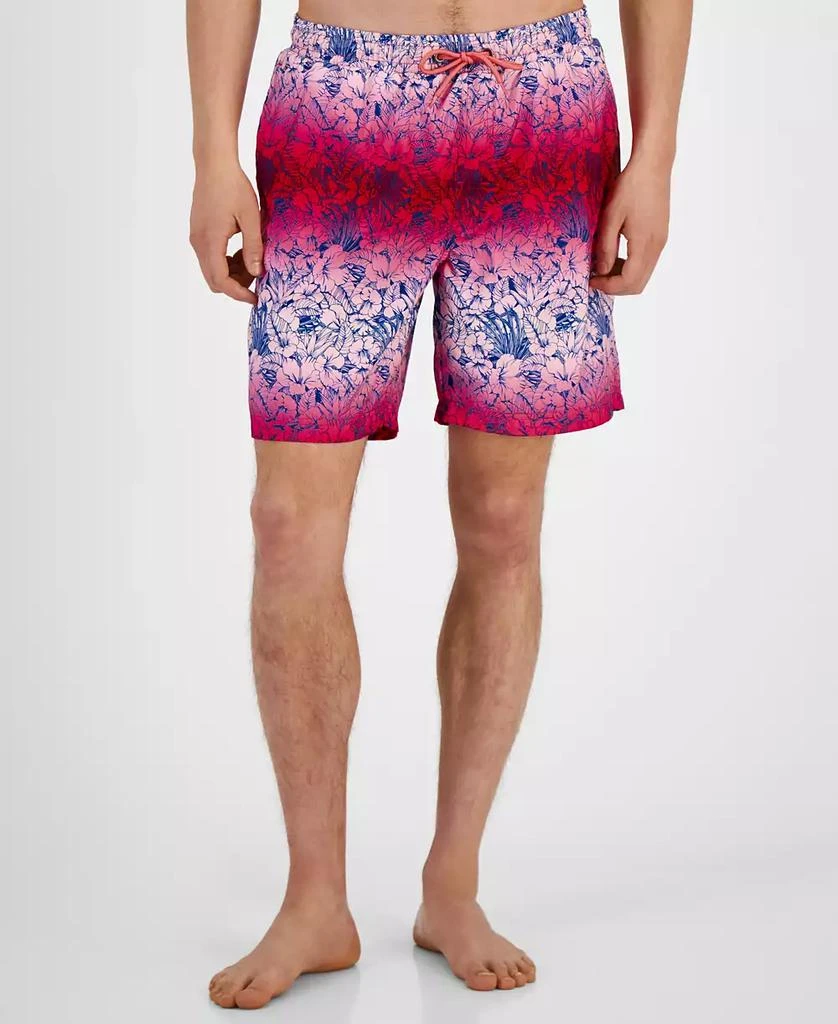 Club Room Men's Hibiscus Quick-Dry Floral 7" Swim Trunks, Created for Macy's 1