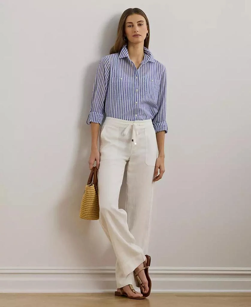 Ralph Lauren Women's Relaxed-Fit Voile Roll-Tab-Sleeve Shirt 4