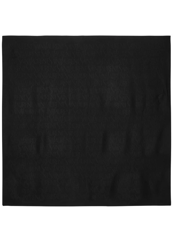 Yves Saint Laurent Logo-jacquard silk scarf 1