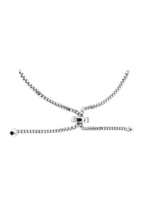 Belk 
Co. 2.31 ct. t.w. Blue Topaz and Diamond Bolo Bracelet, Sterling Silver 2