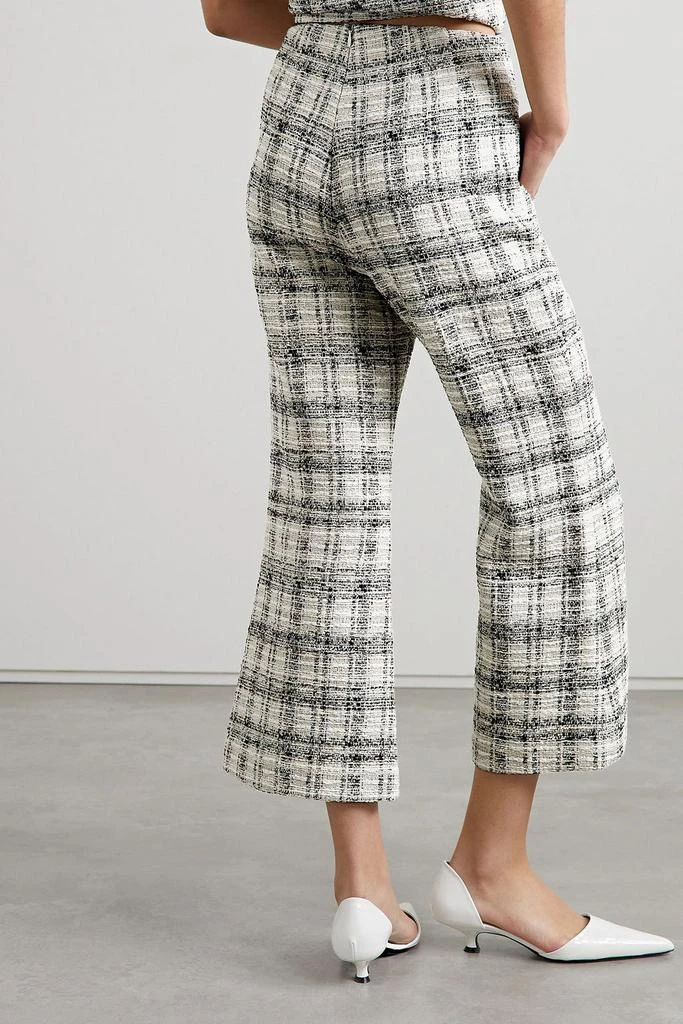 LISA MARIE FERNANDEZ Cropped checked cotton-blend bouclé flared trousers 3
