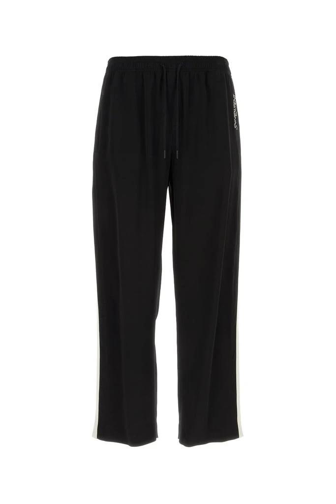 Yves Saint Laurent Saint Laurent Logo-Embroidered Drawstring Striped Track Pants 1