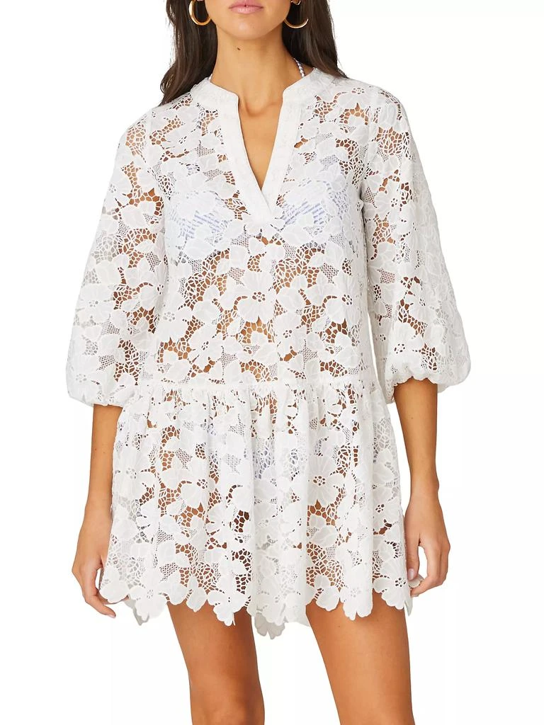 Shoshanna Umbrella Tiered Lace Minidress 2