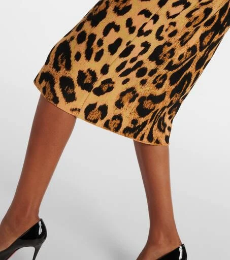 Oscar de la Renta Leopard-print off-shoulder midi dress 5
