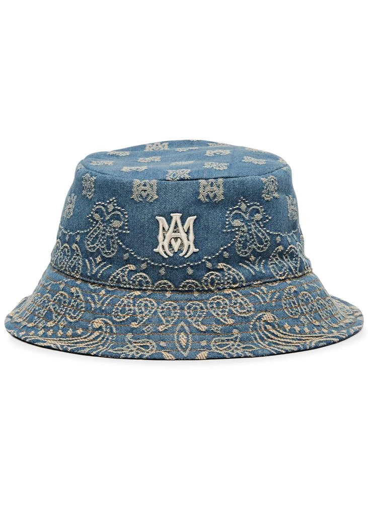 AMIRI Paisley and logo-jacquard denim bucket hat 1