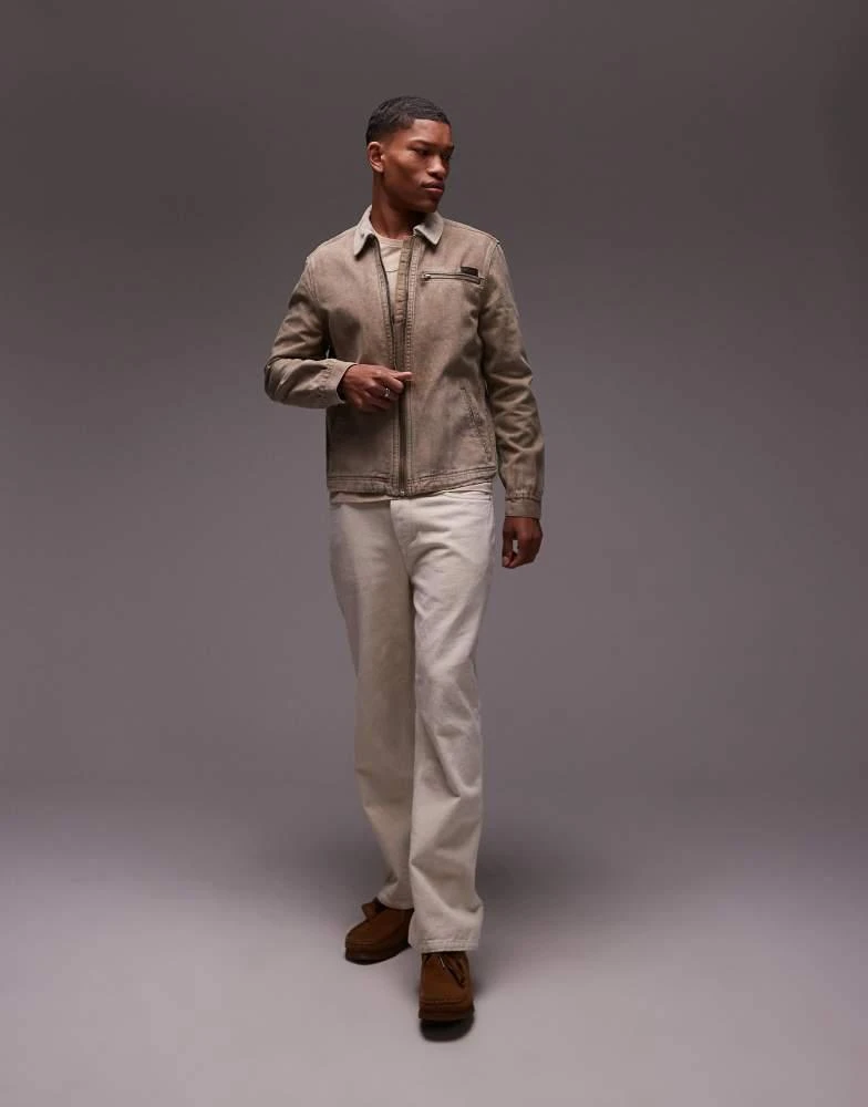 ALL SAINTS Allsaints rothwell washed jacket in mire brown 1