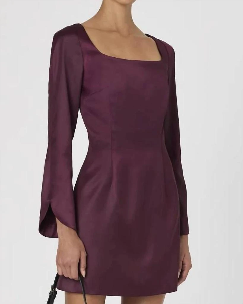 french connection burgundy dress Satin Scoop Neck Mini Dress In Burgundy – On Sale Now with Up to 54% Off