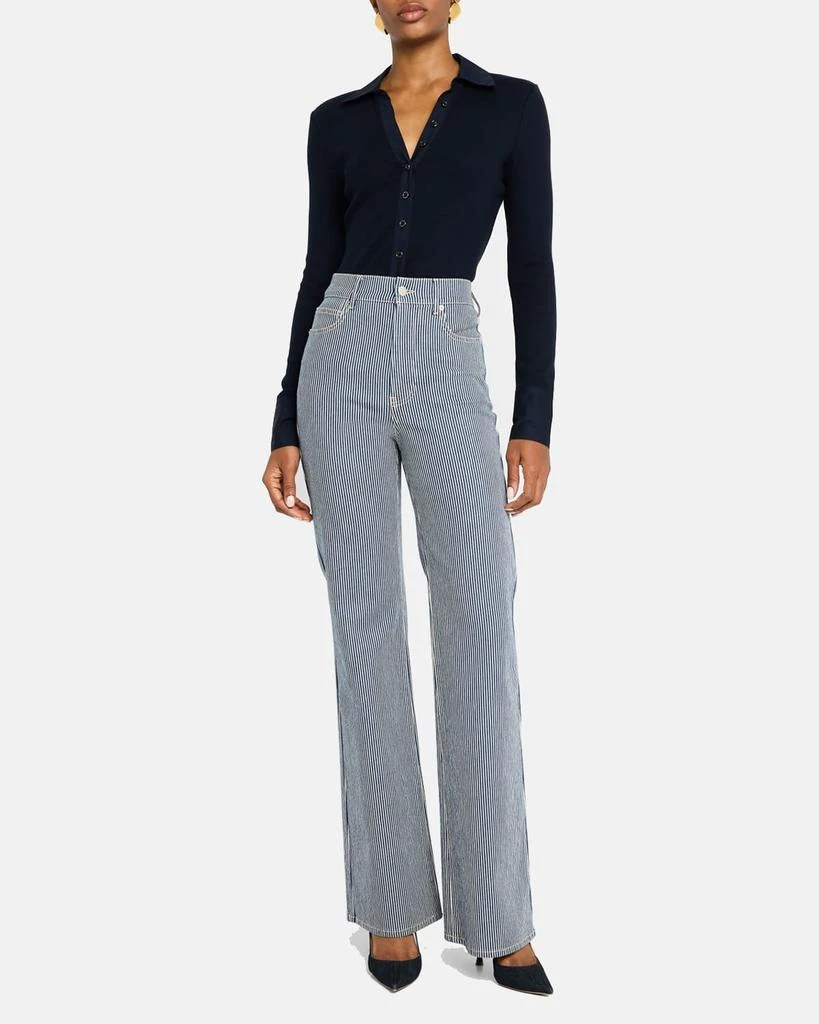 VERONICA BEARD Crosbie Wide-Leg Stripe Jeans 2