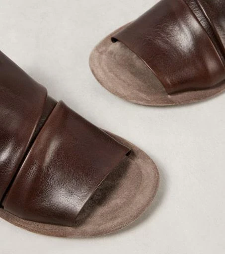 Brunello Cucinelli Ruched leather slides 5