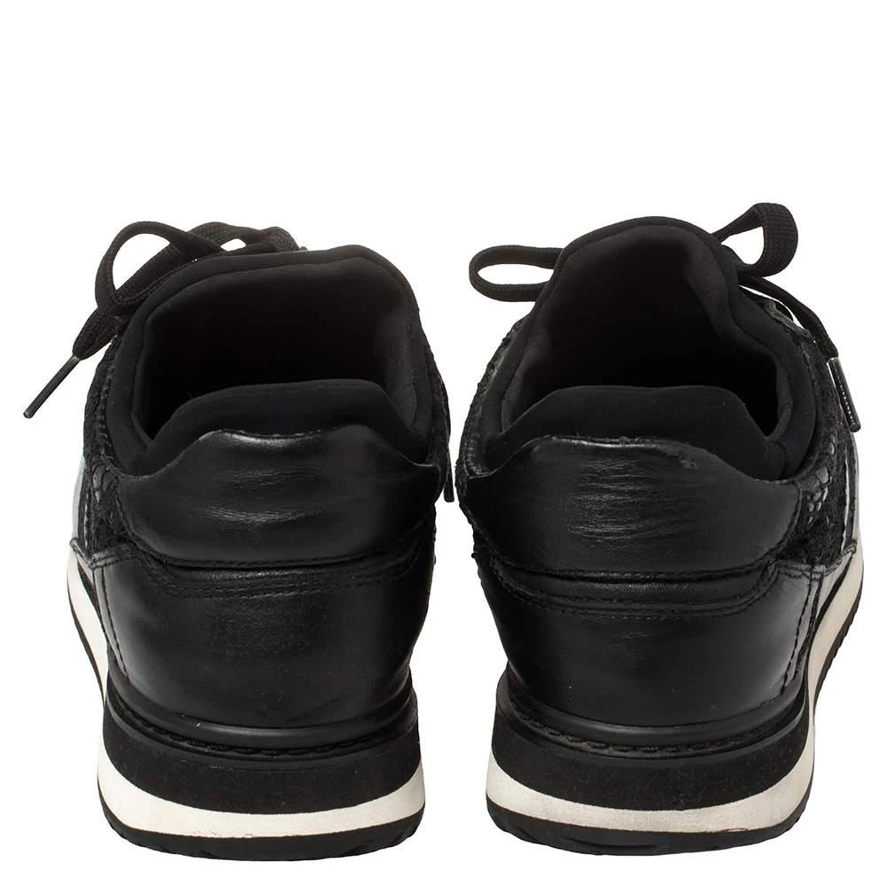 Dolce & Gabbana Dolce & Gabbana Black Lace And Leather Low Top Sneakers Size 38.5 5