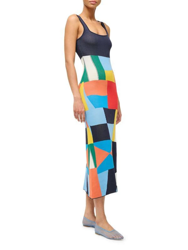 Staud Katie Patchwork Midi-Dress 3