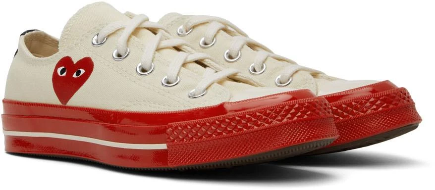 Comme des Garcons Off-White & Red Converse Edition Chuck 70 Low-Top Sneakers 4