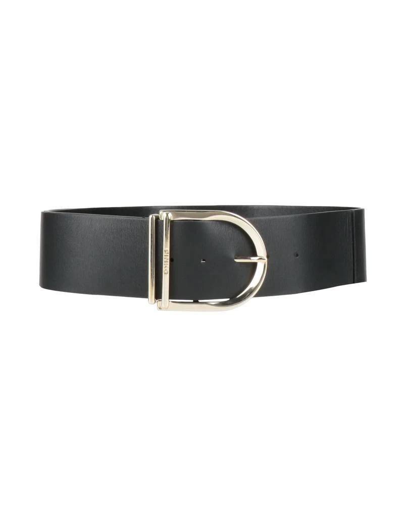 PINKO Calf Leather Bos Taurus Belt Women Black Belts display picture 2