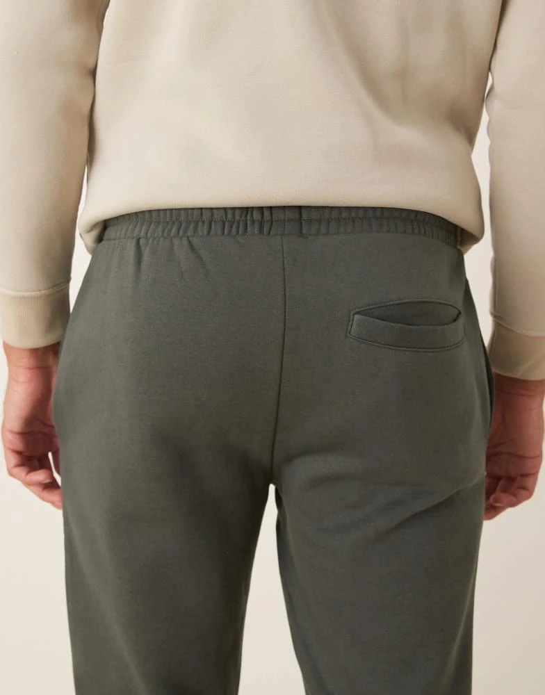 Brave Soul Brave Soul Straight leg open hem joggers in green 4