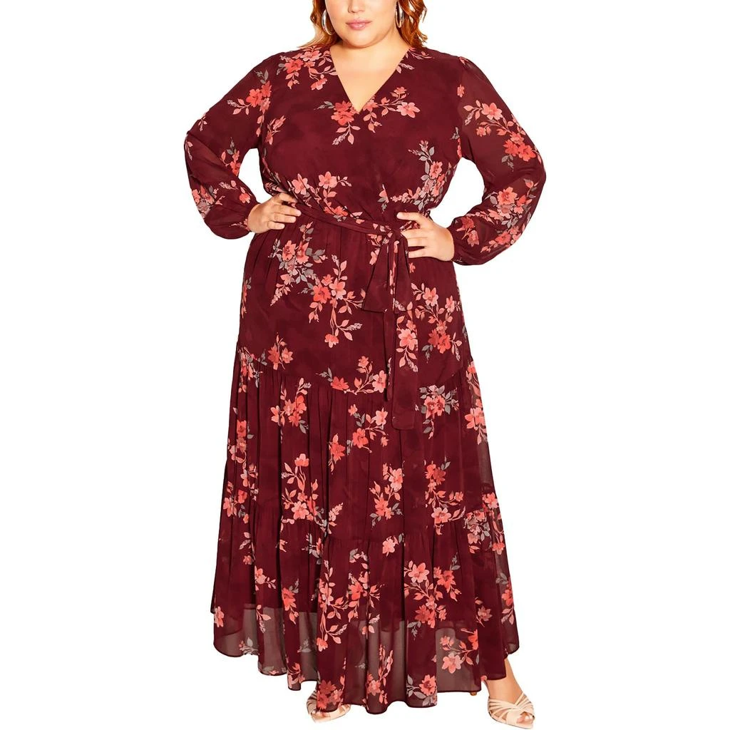 City Chic Plus Alicia Womens Floral Print Polyester Maxi Dress 2