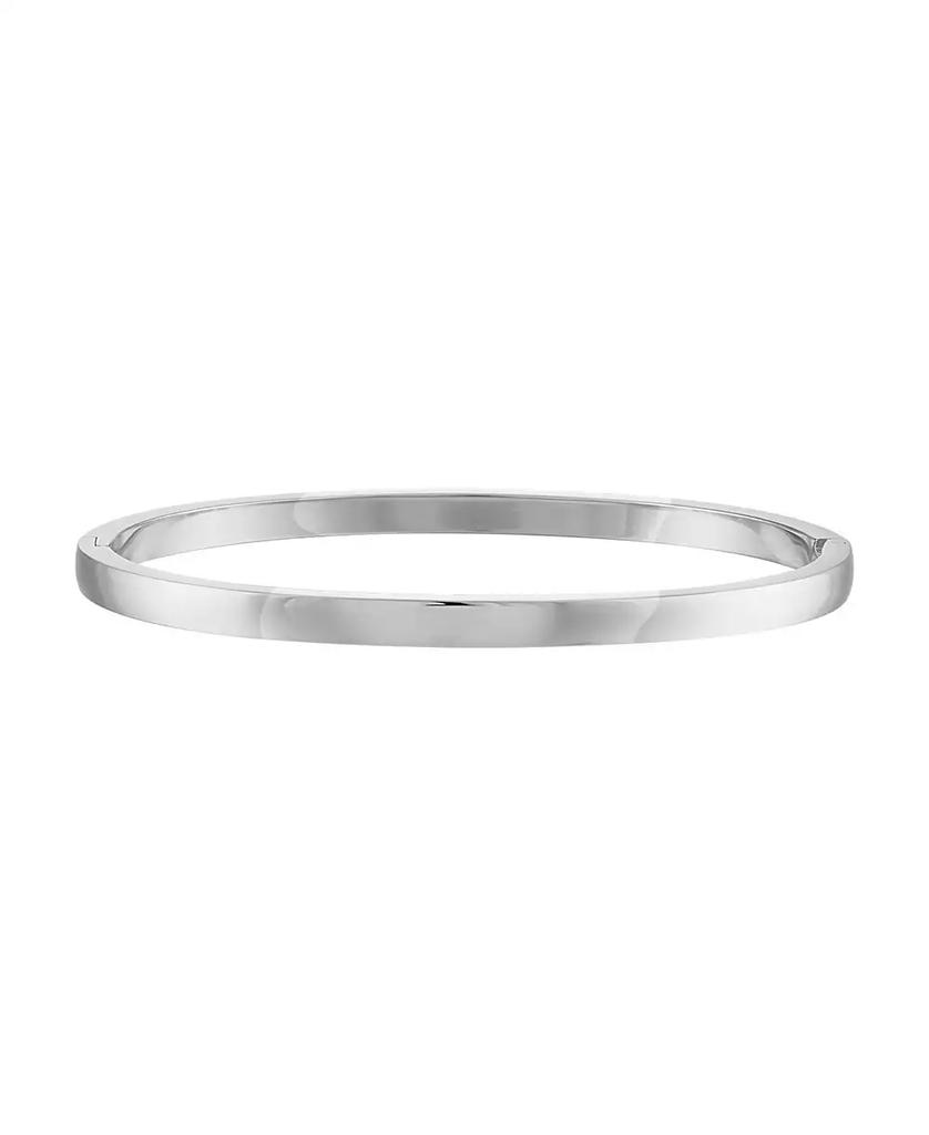 BEN ONI Silver-Tone Polished Non-Tarnish Simple Bangle Bracelet