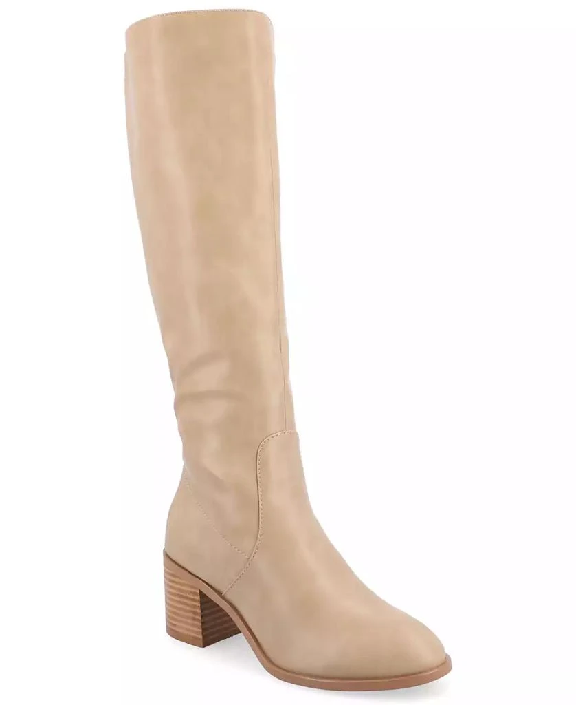Journee Collection Women's Romilly Wide Width Wide Calf Round Toe Block Heel Knee High Boots 1