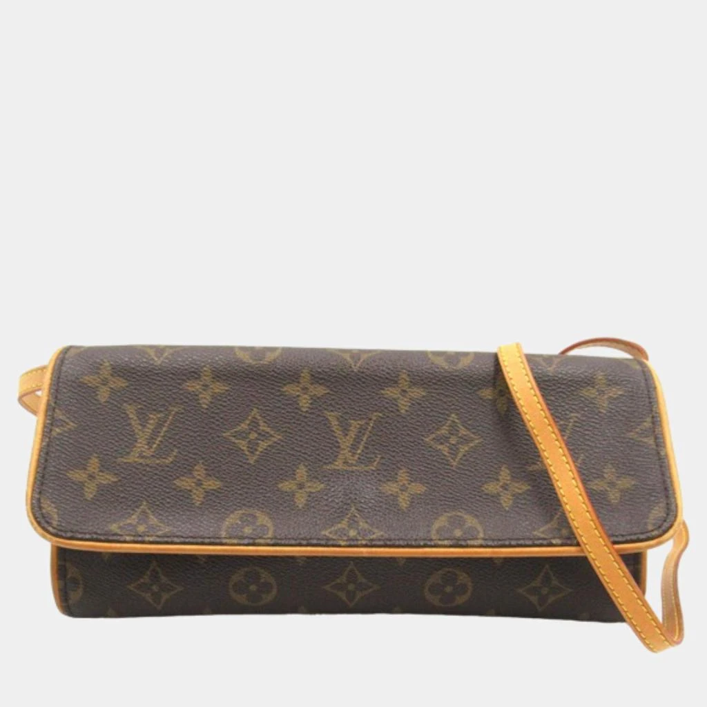 Louis Vuitton Louis Vuitton Brown Canvas Monogram Pochette Twin GM Crossbody Bag 1