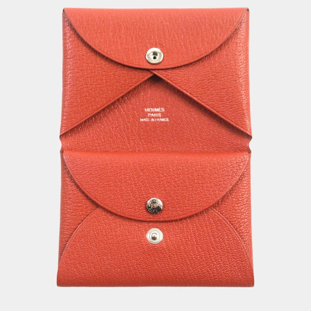 Hermes Hermes Calvi Duo Card Case 2024 Brown Leather 5