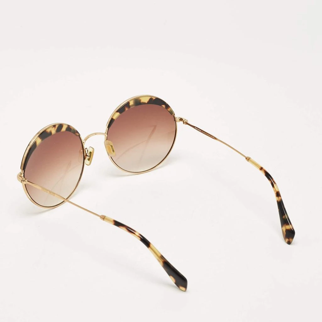 Miu Miu Miu Miu Brown Gradient Tortoise Gold Tone SMU51Q Round  Sunglasses 4