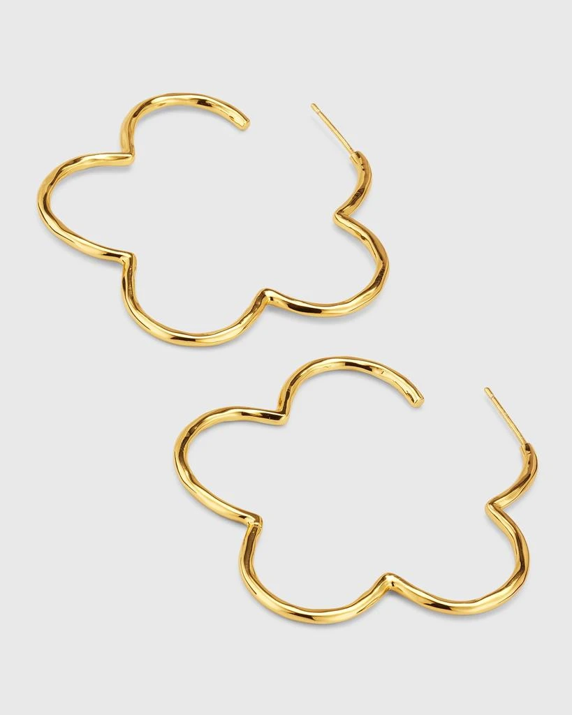 NEST Jewelry Flower Hammered Skinny Hoop Earrings 3