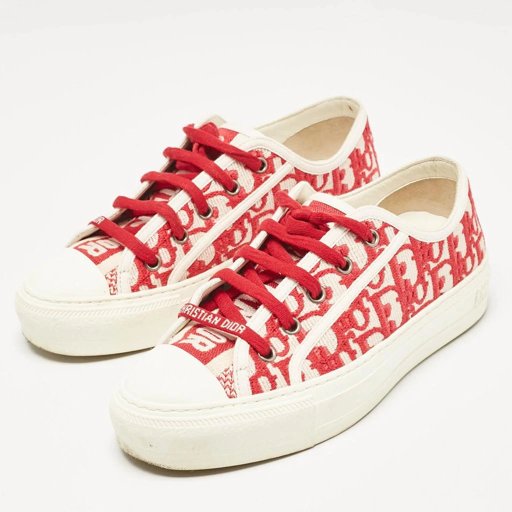 Dior Dior Red Oblique Canvas Walk'n'Dior Sneakers Size 36.5 2