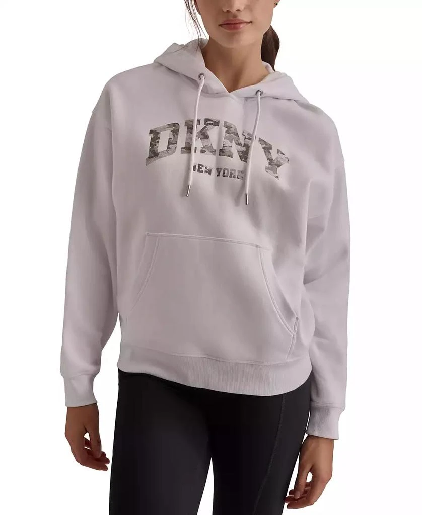 DKNY Sport Women's Varsity Camo Sparkle Logo Fleece Hooded Sweatshirt 1