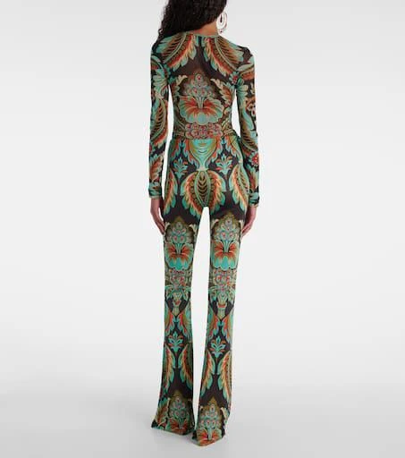ETRO Printed crêpe jersey flared pants 3
