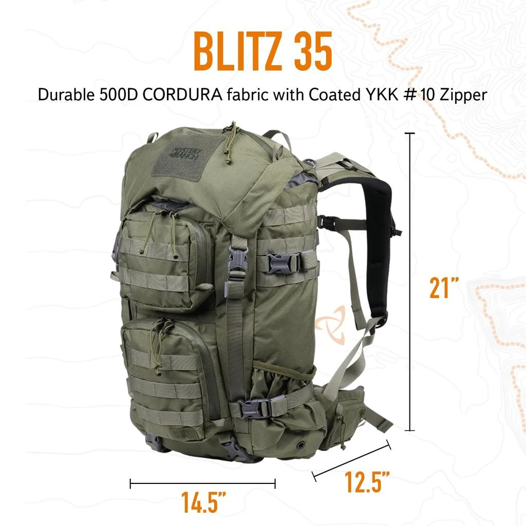 Mystery Ranch Mystery Ranch Blitz 35 Backpack – Tactical Daypack with Waistbelt
Padded Laptop Sleeve – Forest, 35L, S/M 3