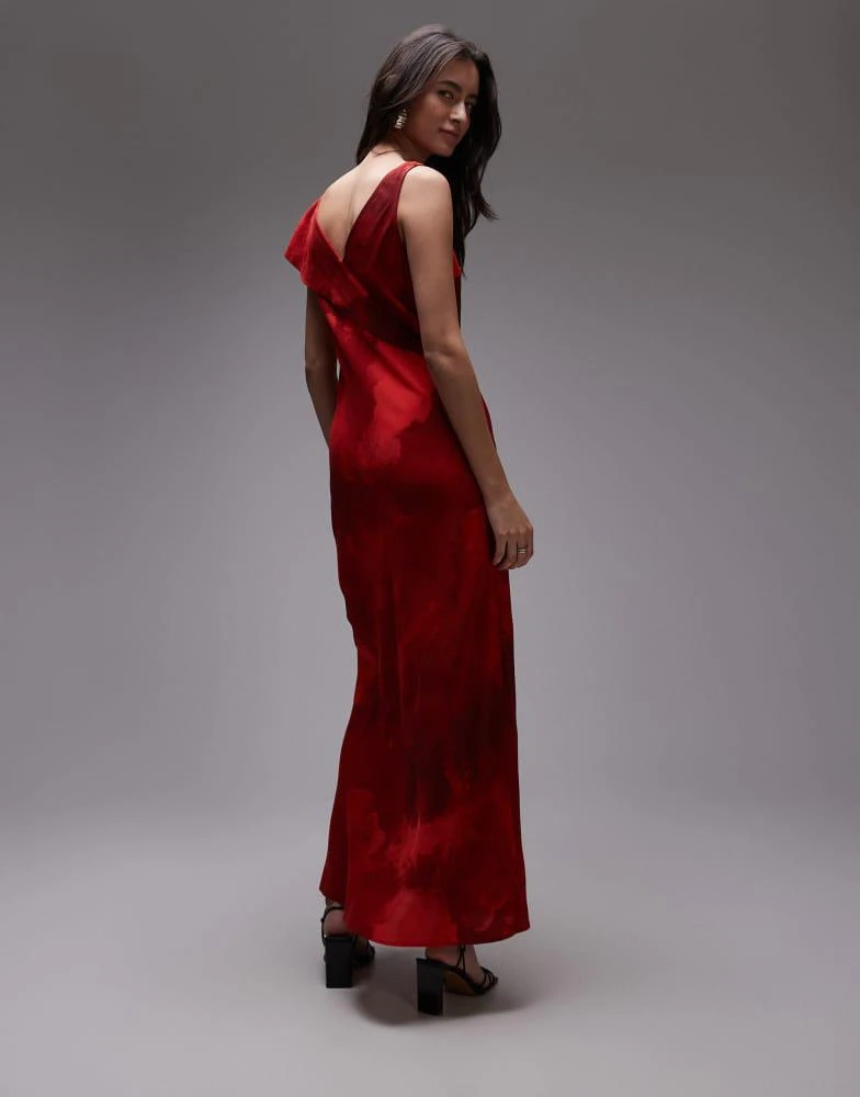 knee length dresses for ladies BRAND NEW TOPSHOP RED SATIN LONG SLEEVE MIDI DRESS SIZE 12  Whispers Dress  Agency