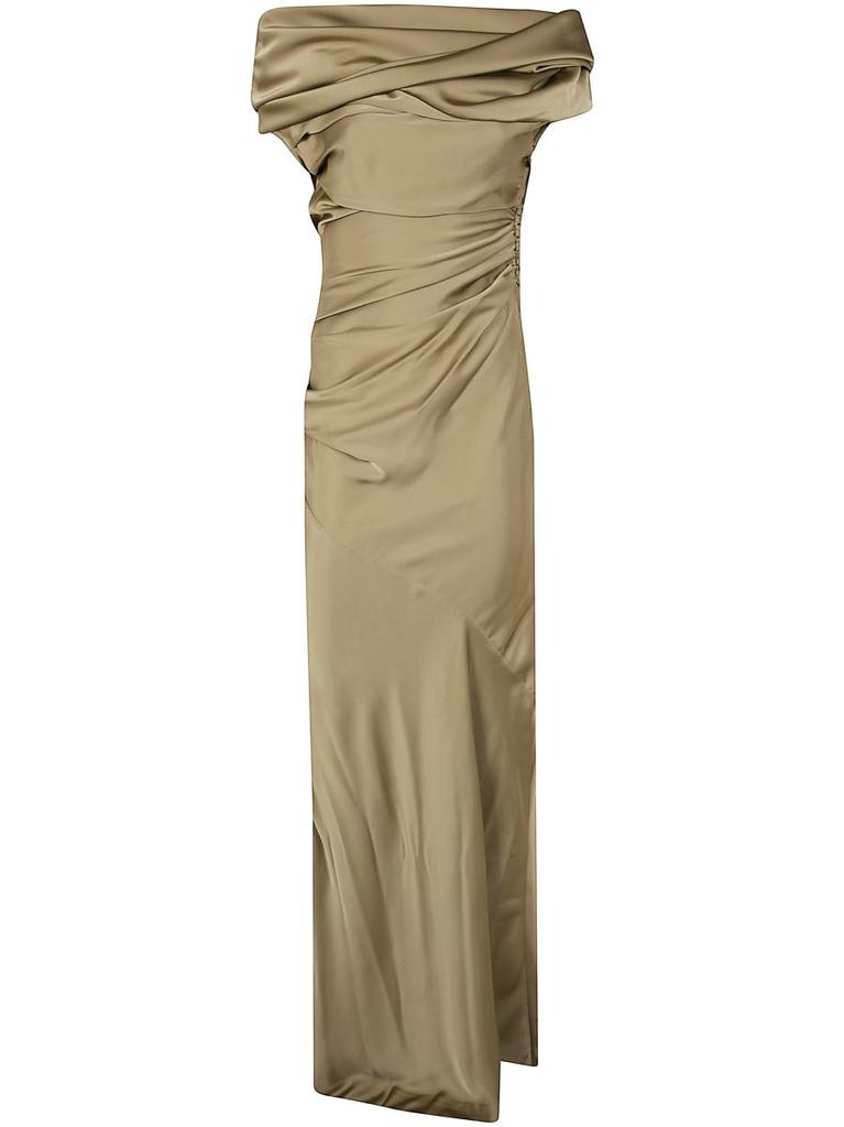 ワンピース ENTIRE STUDIOS LONG BROWN DRESS IN NYLON BLEND Long brown dress in nylon blend – On Sale Now with Up to 21