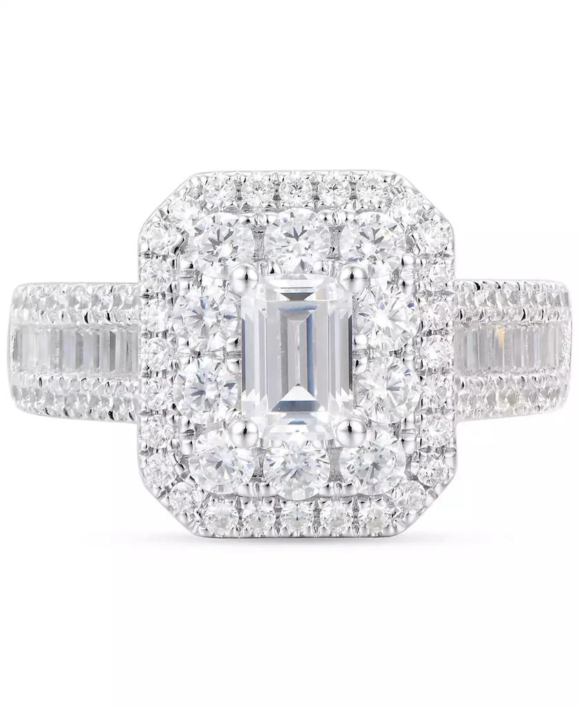 Macy
s Diamond Emerald-Cut Double Halo Engagement Ring (2 ct. t.w.) in 14k White Gold 3
