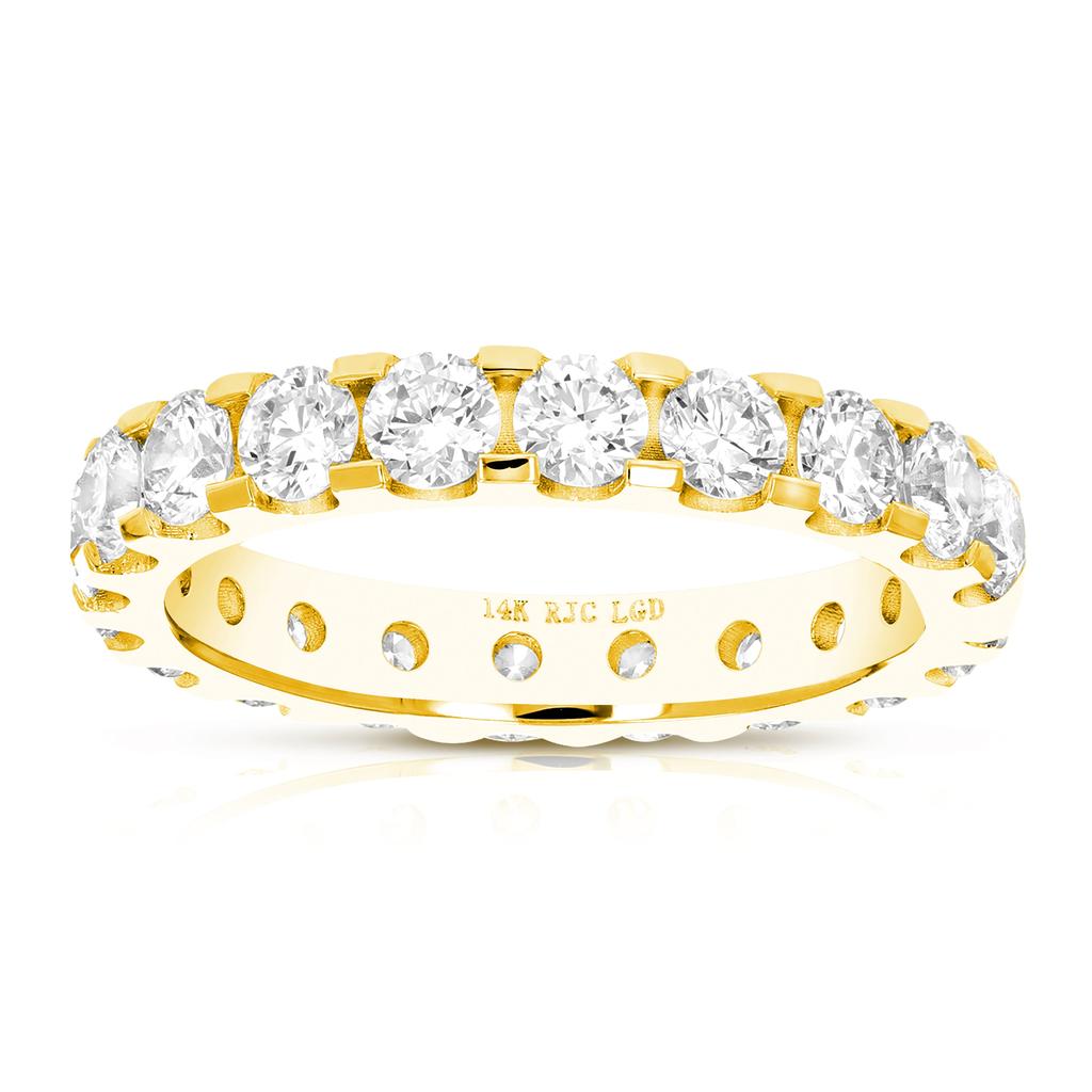 Vir Jewels 3 cttw Lab Grown Diamond Eternity Ring Wedding Band in 14K Yellow Gold For Women