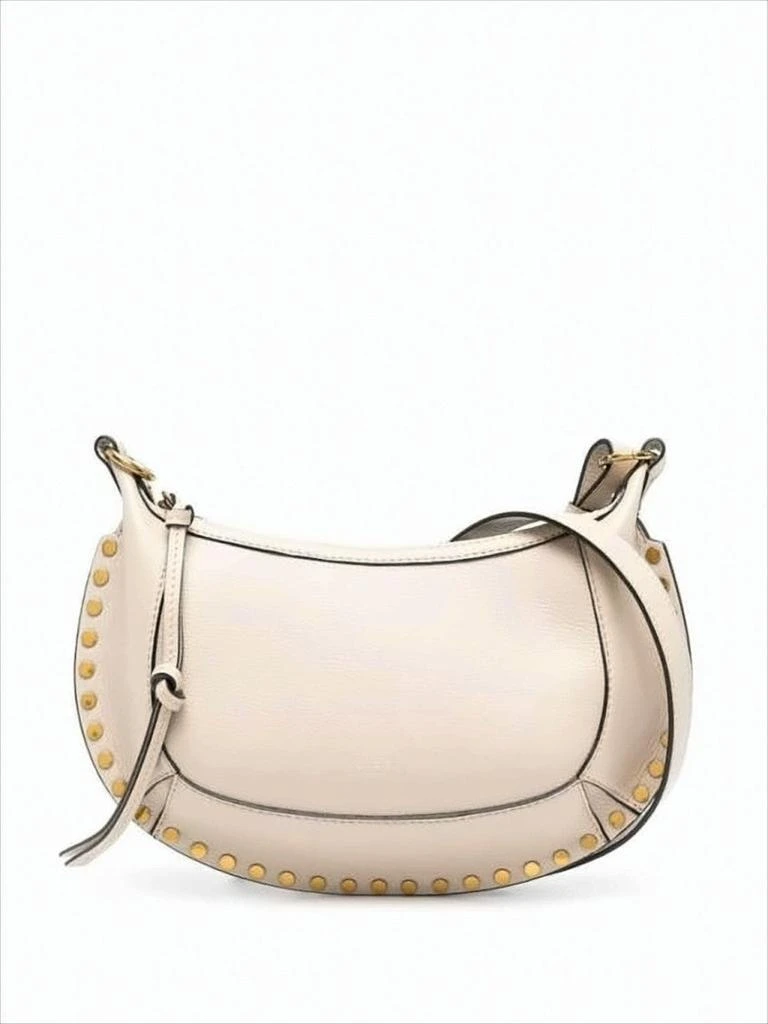 Isabel Marant Crescent-Shaped Leather Crossbody Bag with Gold-Tone Studs