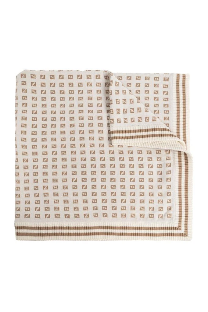 Fendi Fendi Kids Logo Intarsia Blanket