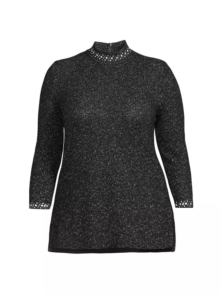 Ming Wang Embellished Mock Turtleneck Tunic Top 1