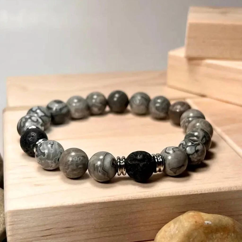 FAIRE Faire - Unisex - Mapstone 
Lava Gemstone Mala Bracelet