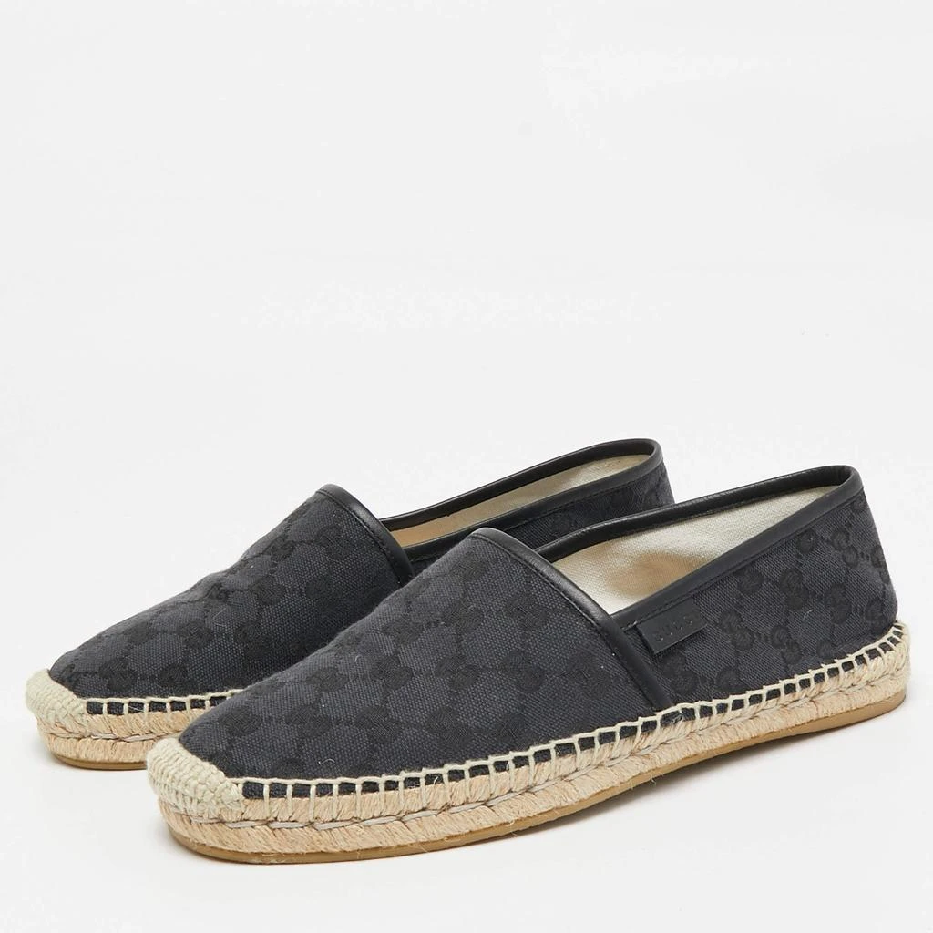 Gucci Gucci Black GG Canvas and Leather Espadrilles Flats Size 40.5 2