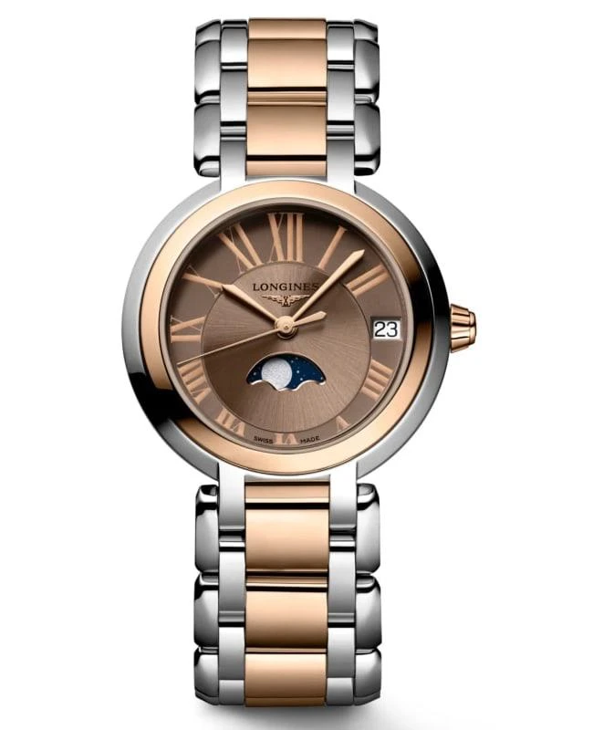 Longines Longines Primaluna Automatic 26.5 Taupe Dial Steel and Rose Gold Women's Watch L8.115.5.61.7 1