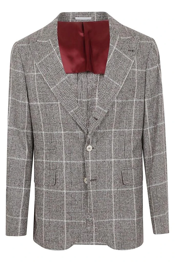 Brunello Cucinelli Brunello Cucinelli Single Breasted Checked Jacket 1