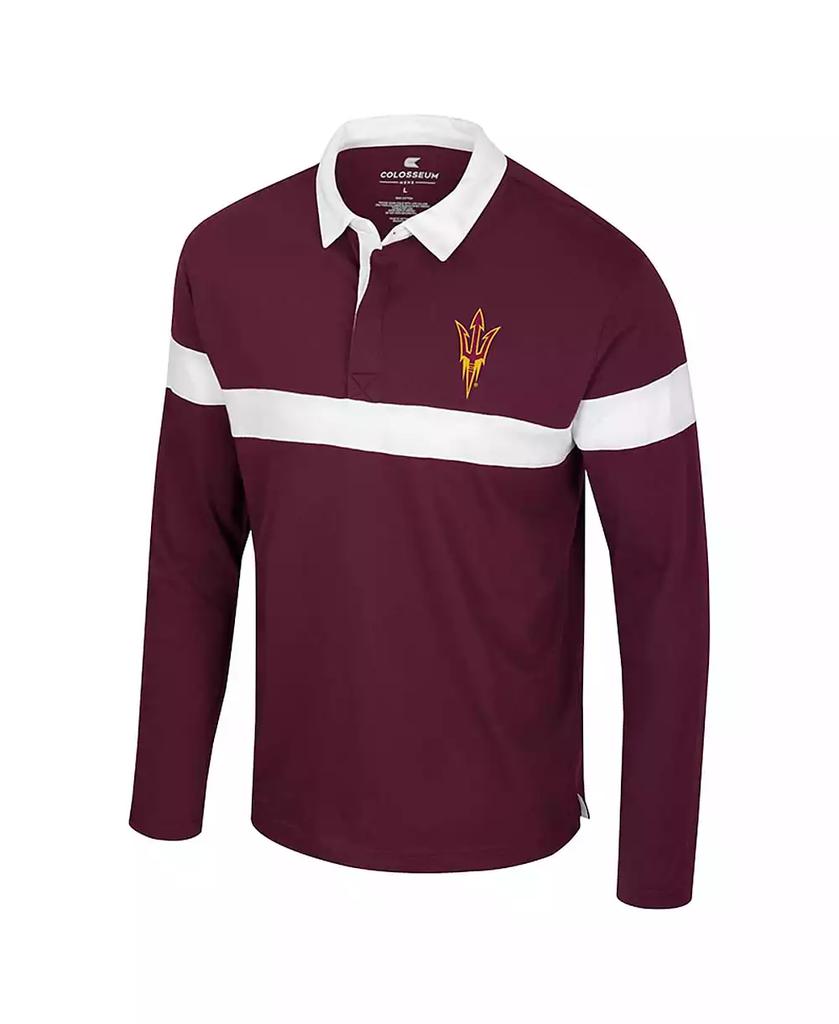 Colosseum Men's Maroon Arizona State Sun Devils Too Cool for School Long Sleeve Polo Shirt